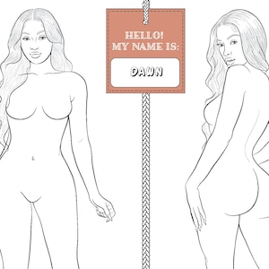 Realistic Fashion Figure Croquis Template DAWN Curvy Womenswear Fashion Figure Template image 1