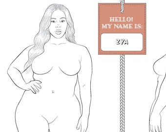 Realistic Fashion Figure Croquis Template "ZYA" |  Womenswear Fashion Figure Template