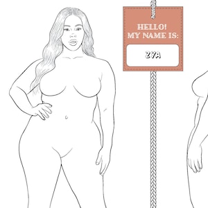 Realistic Fashion Figure Croquis Template &quot;ZYA&quot; |  Womenswear Fashion Figure Template