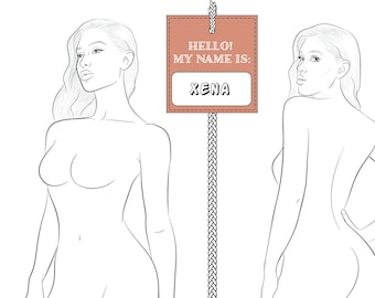 Realistic Fashion Figure Croquis Template "XENA" | Womenswear Fashion Figure Template | BONUS pose included