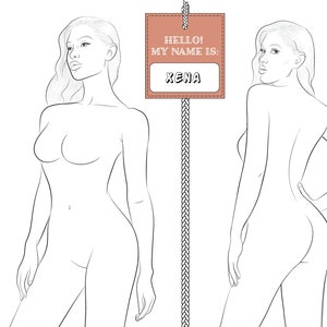 Realistic Fashion Figure Croquis Template "XENA" | Womenswear Fashion Figure Template | BONUS pose included