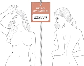 Realistic Fashion Figure Croquis Template "HARLOW" | Womenswear Fashion Figure Template