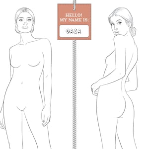 Realistic Fashion Figure Croquis Template &quot;GAIA&quot; | Womenswear Fashion Figure Template