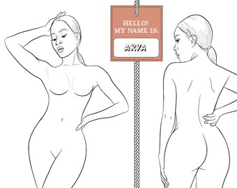 Realistic Fashion Figure Croquis Template "ARYA" | Womenswear Fashion Figure Template