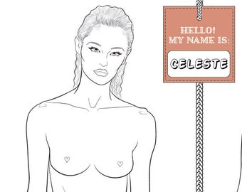 Realistic Runway-Ready Fashion Croquis template “CELESTE”