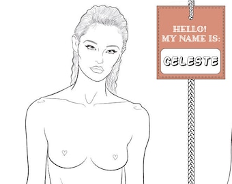 Realistic Runway-Ready Fashion Croquis template “CELESTE”