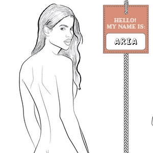 Realistische Fashion Figur Vorlage "Aria" für Damenmode Modezeichnung | NUR RÜCKANSICHT