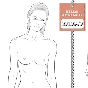 Realistic Runway-Ready Fashion Croquis template “CELESTE”