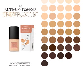 Makeup-Inspired Skin tone Palette for Procreate | 40 Skin Tone Shades Inspired by Makeup Brand Morphe's "Filter Effect" Foundation