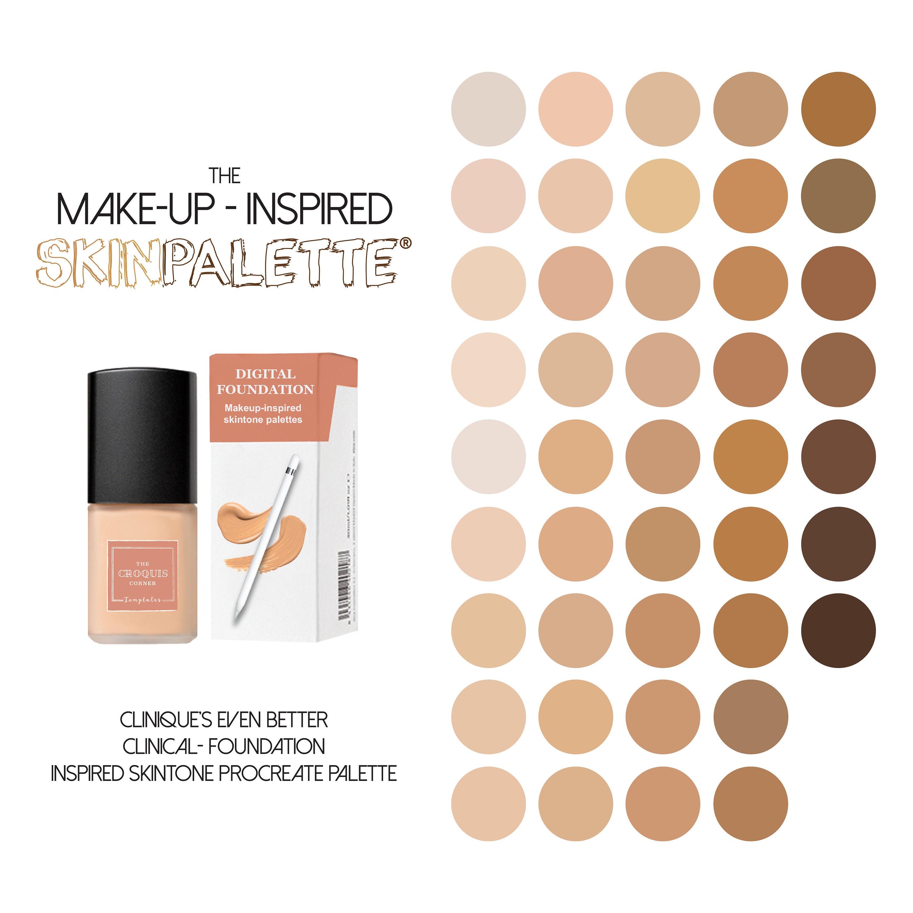 248 PROCREATE Skin Tone Palette MEGA by - Etsy