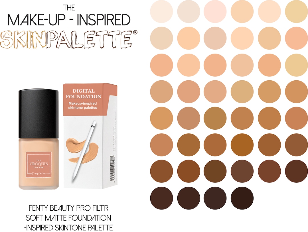 Makeup-inspired Skin Tone Palettes for Procreate 50 Skin Tone