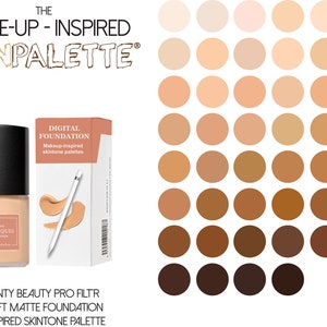 Makeup-Inspired Skin Tone Palettes for Procreate | 50 Skin Tone Shades Inspired by Fenty Beauty Pro Filtr Liquid Foundation