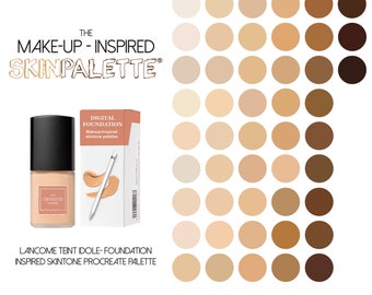 Makeup-Inspired Skin Tone Palette for Procreate | 48 Skin Tone Shades Inspired by Lancome's Teint Idole Liquid Foundation