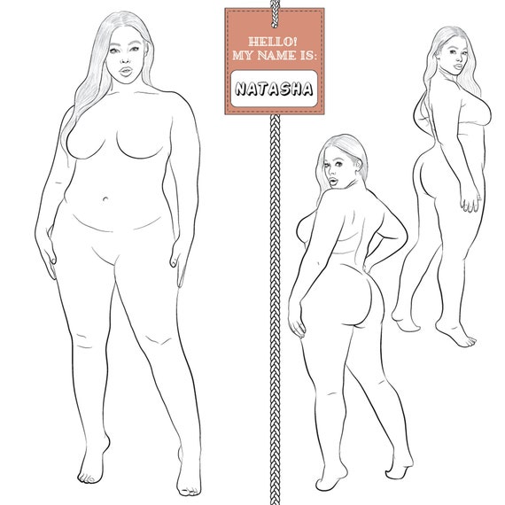 Buy Realistic Fashion Figure Template natasha for Womenswear Fashion  Drawing Plus-size Fashion Figure Template Front and Back Pose Online in  India 