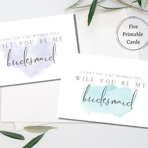 Will You be My Bridesmaid Card, Bridesmaid Proposal, Maid of Honor Card, Will You Be My Maid of Honor, Bridesmaid Card, Bridal Download