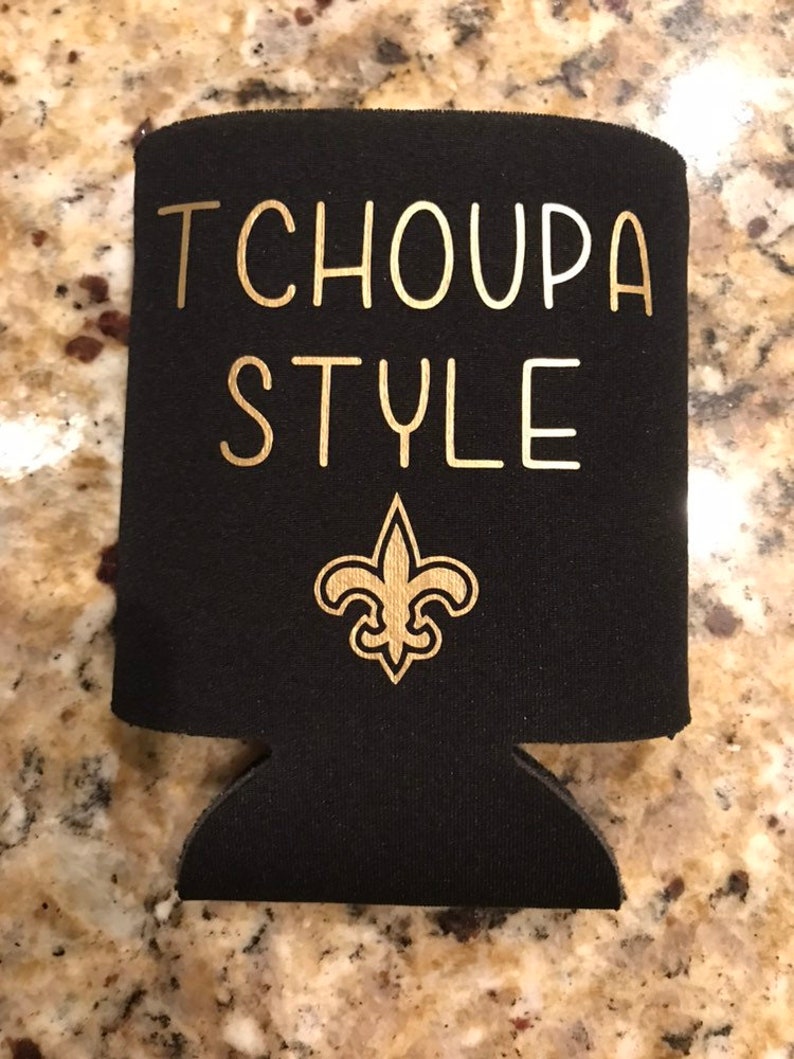 Tchoupa Style Black /& Gold Can Cooler