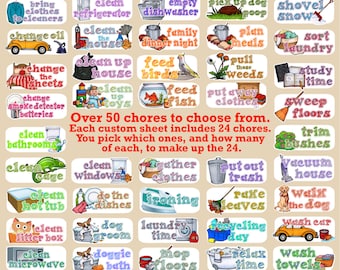 Household Chores stickers - Customized sheets! Over 50 choices - for use with Erin Condren Happy Planner - cleaning laundry