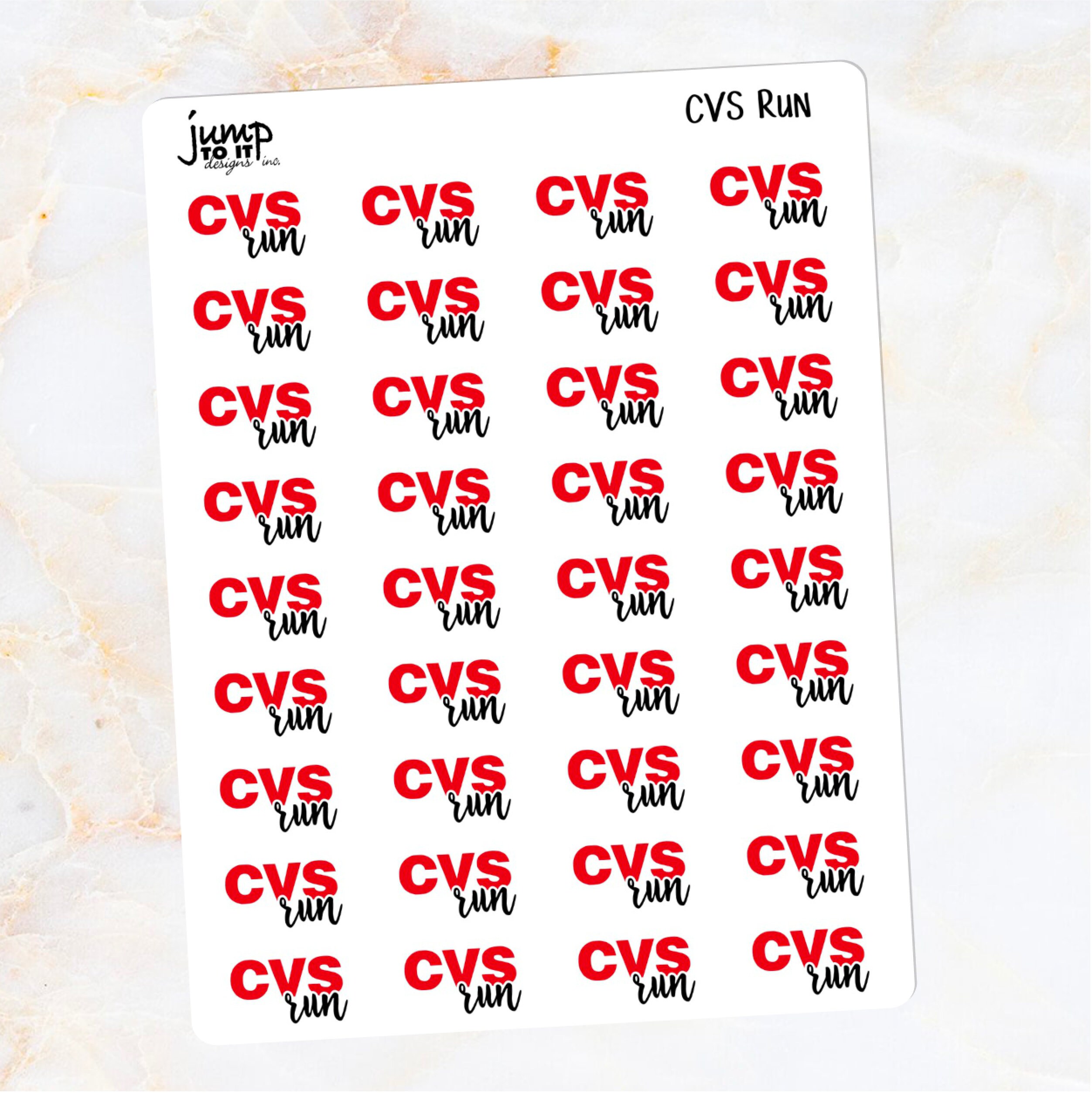 CVS Run stickers for Erin Condren Happy Planner Hobonichi B6 Etsy