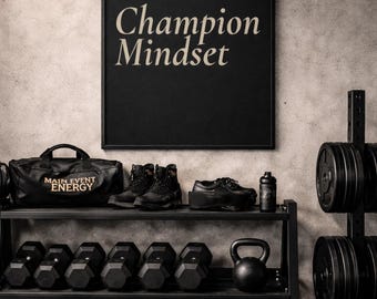 Poster motivazionale per palestra Champion Mindset, arte murale per atleti fitness