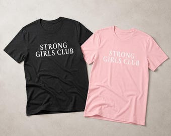 Maglietta Strong Girls Club per palestra, allenamento Pilates, abbigliamento fitness, t-shirt unisex Bella+Canvas