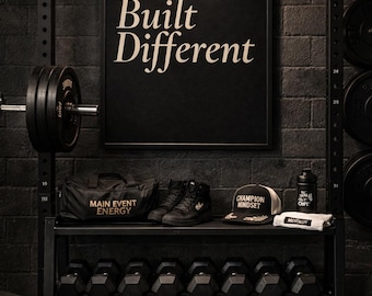 Poster "Built Different", mentalità da atleta, arte murale motivazionale per la palestra, decorazioni per palestra domestica