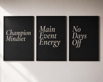 Set di stampe da parete per palestra, poster motivazionali per la palestra, decorazioni per la palestra di casa, arte murale per il fitness, set di 3 stampe motivazionali