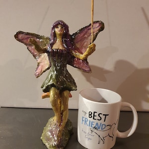 Fairy incence stick can be used as wand. sculpture original one off