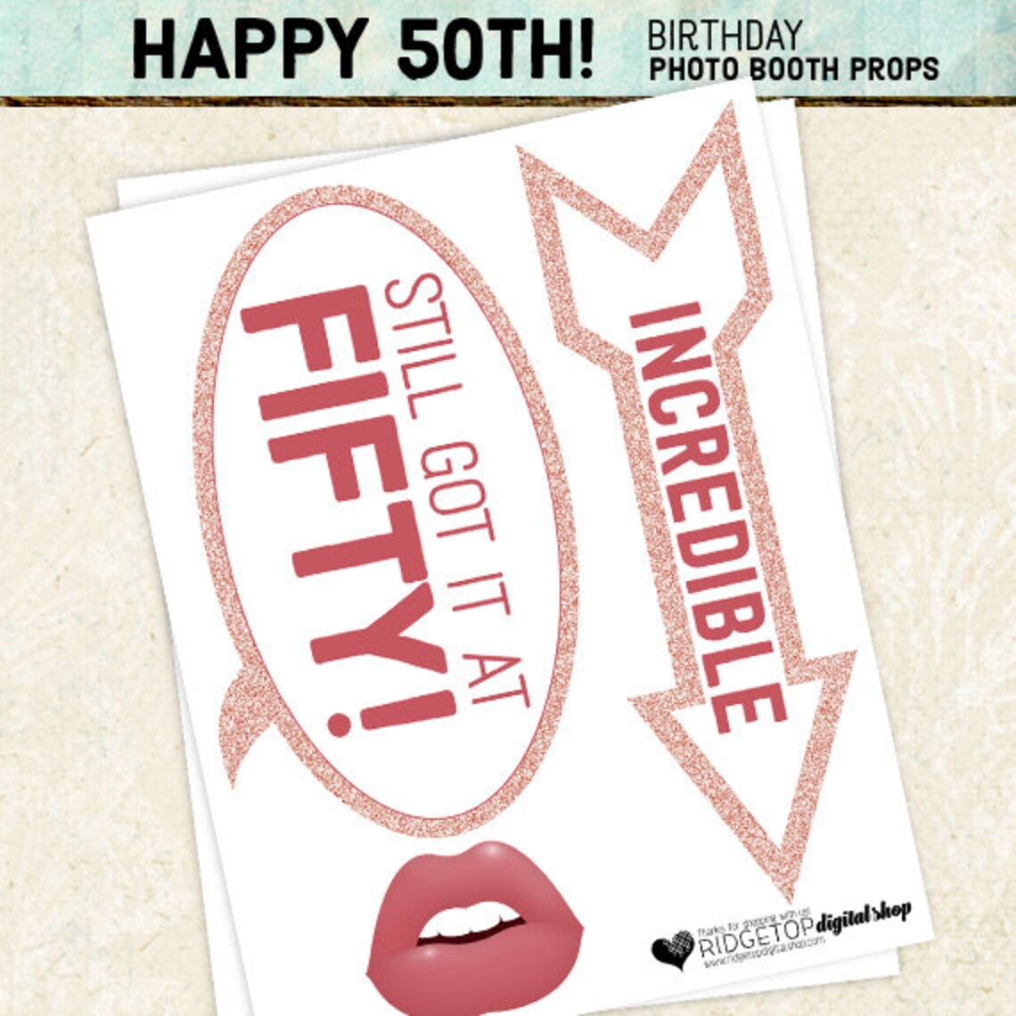 50TH BIRTHDAY Photo Booth Props 50th Birthday Party 50th - Etsy