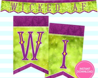 Wicked AF Halloween Bunting, Snarky Party Banner (Printable PDF)