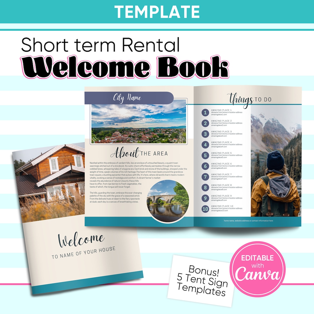 Short Term Rental WELCOME BOOK TEMPLATE Editable Canva Template Short Term Rental WELCOME BOOK TEMPLATE Editable Canva Template