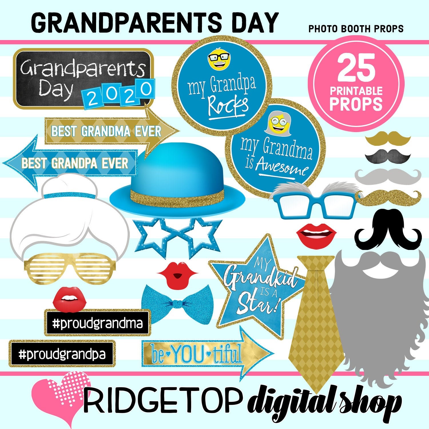GRANDPARENTS DAY Photo Booth Props selfie station Etsy