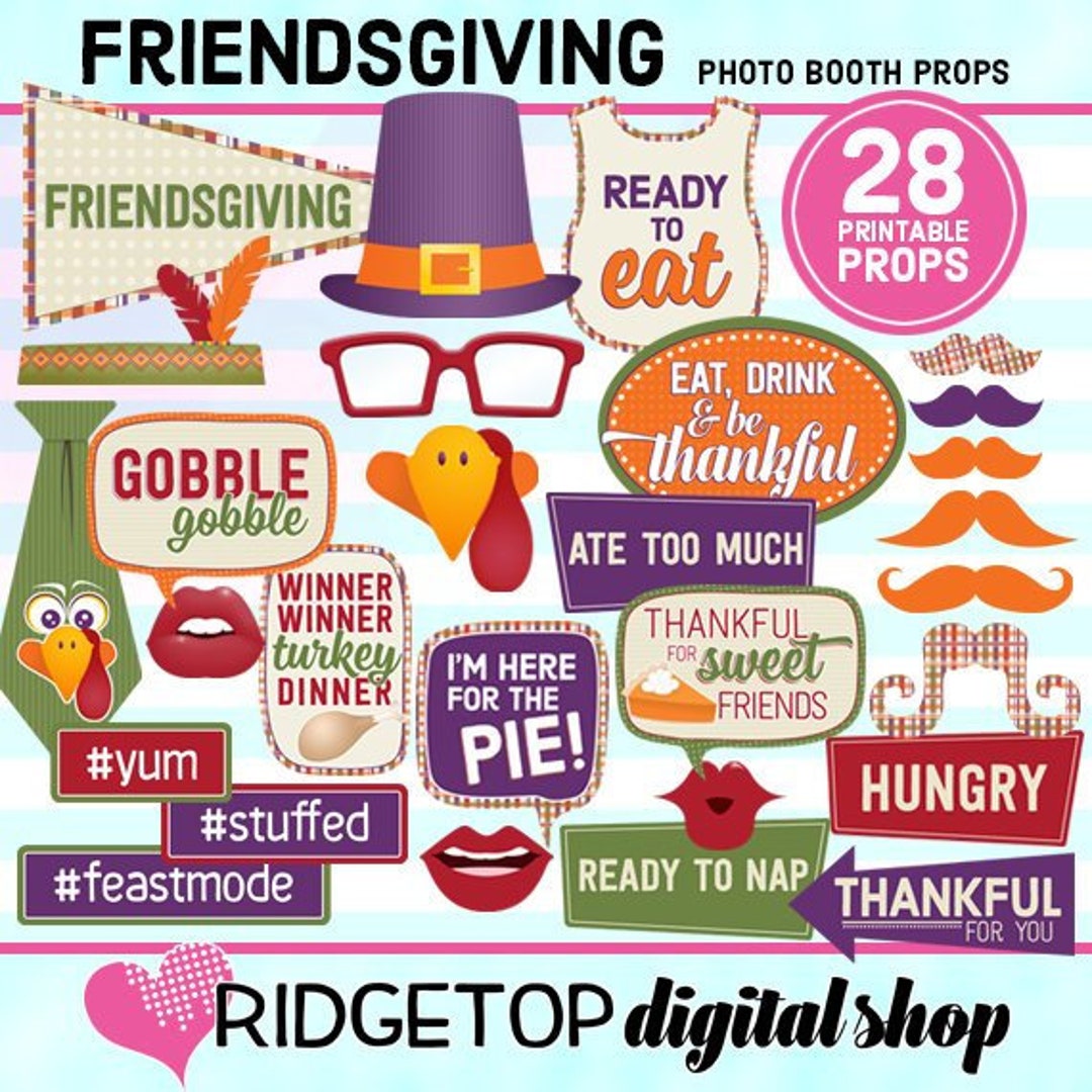 FRIENDSGIVING, Photo Booth Props, Thanksgiving Props, Thankful ...