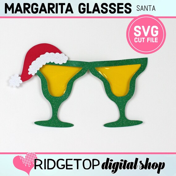 Christmas Margarita Glasses Svg Photo Booth Prop Christmas Holiday Party Santa Hat Cricut Silhouette Vector File Instant Download By Ridgetop Digital Shop Catch My Party