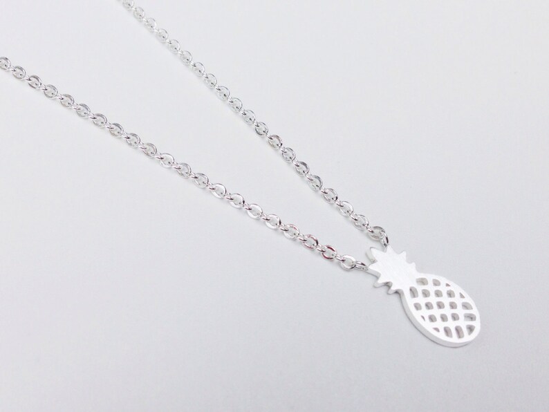 Silver pineapple everyday necklace pineapple necklace tiny pineapple necklace fruit necklace minimalist geometric pineapple jewelry