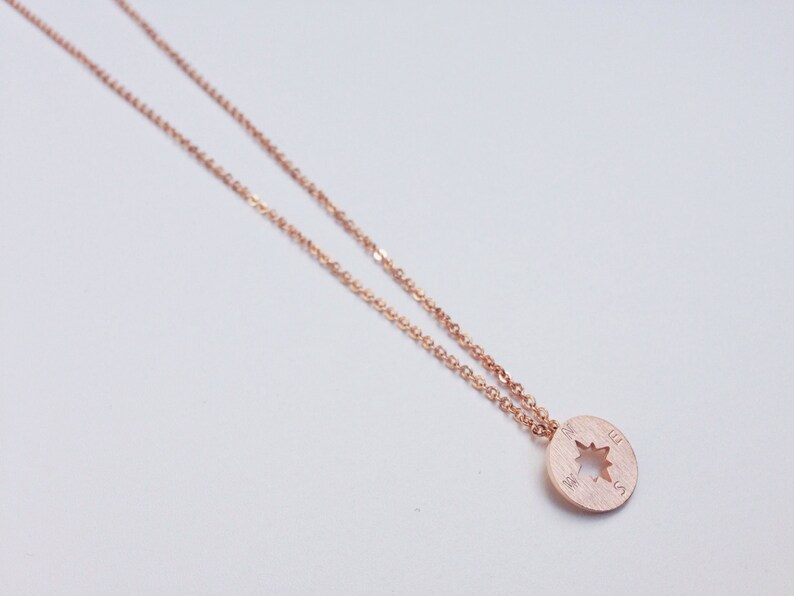 compass simple jewelry gypsy minimalist jewelry Rose gold compass necklace pendant necklaces choker minimalis pendant necklace