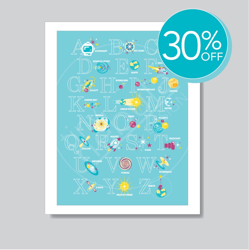 30% OFF Outer Space Alphabet Poster Print: 18x24 | Etsy