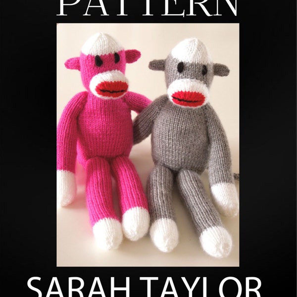 Sock Monkey Pattern, Knitting Pattern, Amigurumi Pattern, Knitted Animal Toy Pattern, Baby Shower Gift, Gift Idea, Handmade Toy, pdf Pattern