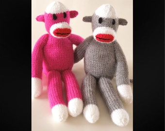Sock Monkey Pattern, Knitting Pattern, Amigurumi Pattern, Knitted Animal Toy Pattern, Baby Shower Gift, Gift Idea, Handmade Toy, pdf Pattern