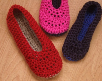 Patrón de crochet para bailarinas: Zapatillas de casa para mujer (patrón PDF)