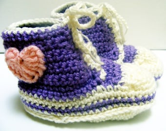 Crochet PATTERN - Hi Top Sneakers For Baby - Instant Download
