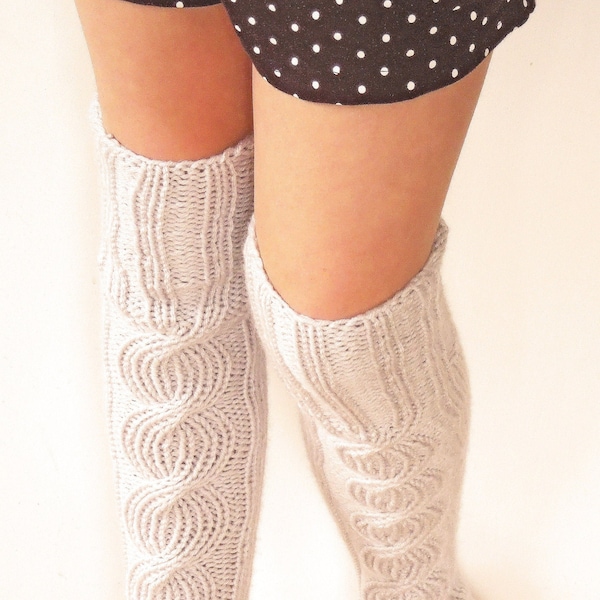 Thigh High Chunky Socks Knitting Pattern