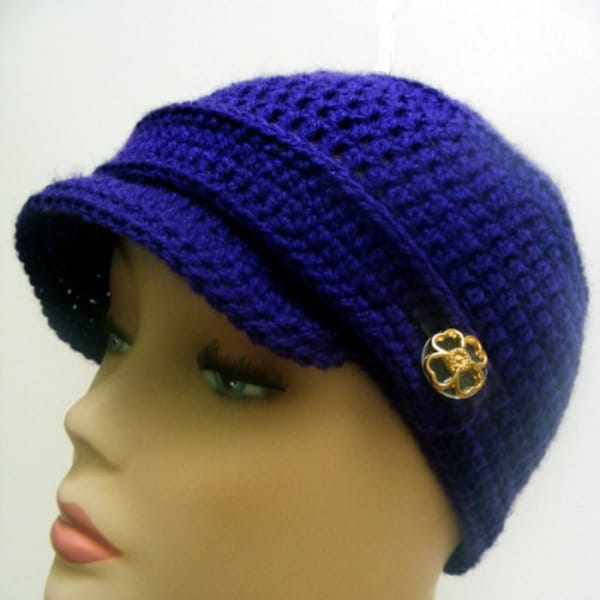 Newsboy Hat Crochet Pattern, Crochet Hat Pattern, Easy Crochet Pattern, Womens Hats, Gift For Her, Brimmed Hat, Newsboy Cap, pdf Pattern