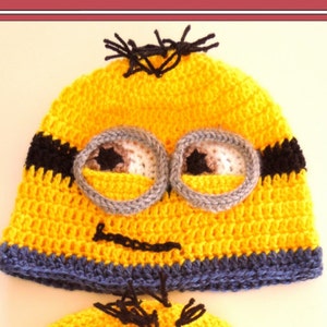 Minion Crochet Pattern, Crochet Beanie, Easy Crochet Pattern, Crochet Hat Pattern, Minion Party, Minion Birthday, Minion Hat, pdf Pattern
