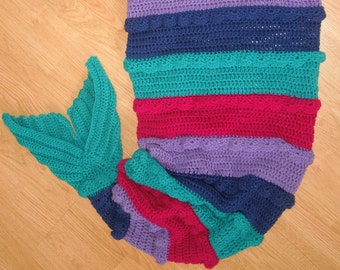 Wzór na szydełkowy kocyk w kształcie ogona syreny: terminologia amerykańska (wzór w formacie PDF)