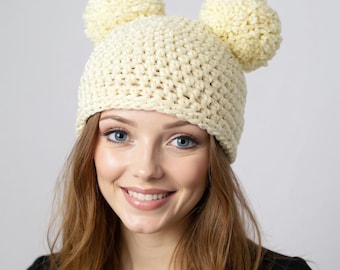 Wzór na czapkę-misia na szydełku: łatwa, supergruba czapka (wzór w formacie PDF)