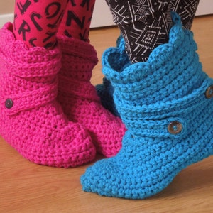 Slipper Boots Crochet Pattern, Womens Boot Slippers, House Boot Slippers, Gift For Her, Gift For Mom, House Shoes, Crochet Slippers image 2
