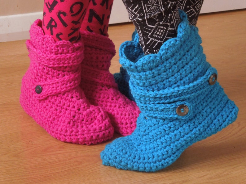 Slipper Boots Crochet Pattern, Womens Boot Slippers, House Boot Slippers, Gift For Her, Gift For Mom, House Shoes, Crochet Slippers image 2