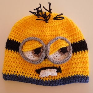 Minion Crochet Pattern, Crochet Beanie, Easy Crochet Pattern, Crochet ...