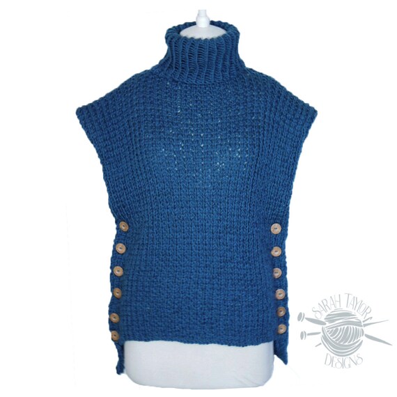 Knitting PATTERN Dunedin High Low Pullover Easy Project Etsy