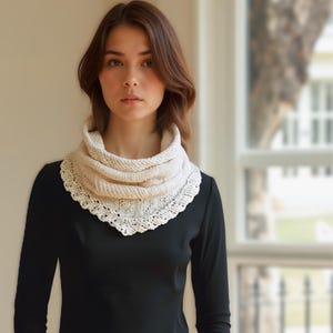 Knitting Pattern: Kerchief Cowl Scarf (PDF Download)
